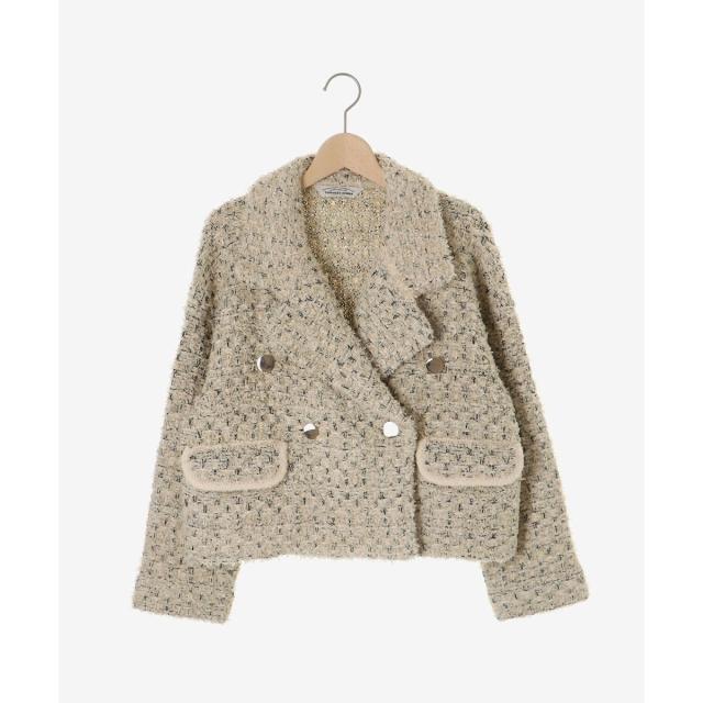 ルクールブラン（le．coeur blanc）/《手洗い可能》TORRAZZO DONNAツイードニットPコート