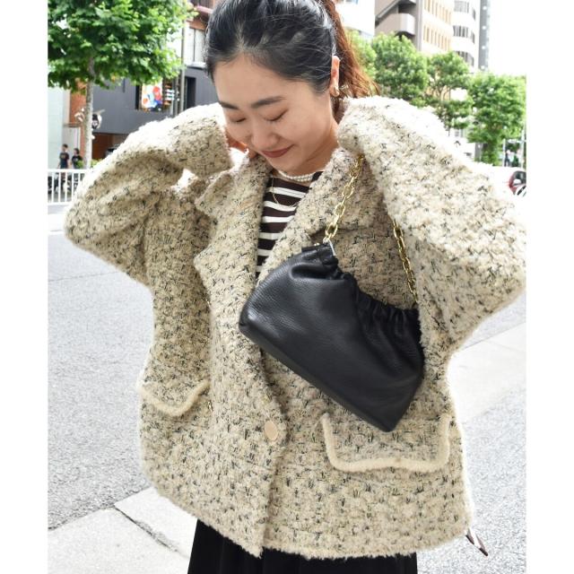 ルクールブラン（le．coeur blanc）/《手洗い可能》TORRAZZO DONNAツイードニットPコート