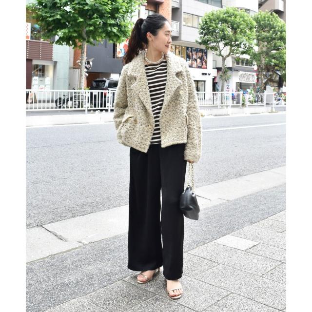 ルクールブラン（le．coeur blanc）/《手洗い可能》TORRAZZO DONNAツイードニットPコート