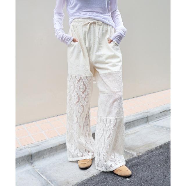 ルクールブラン（le．coeur blanc）/《手洗い可能》vaneumレースドッキングパンツ