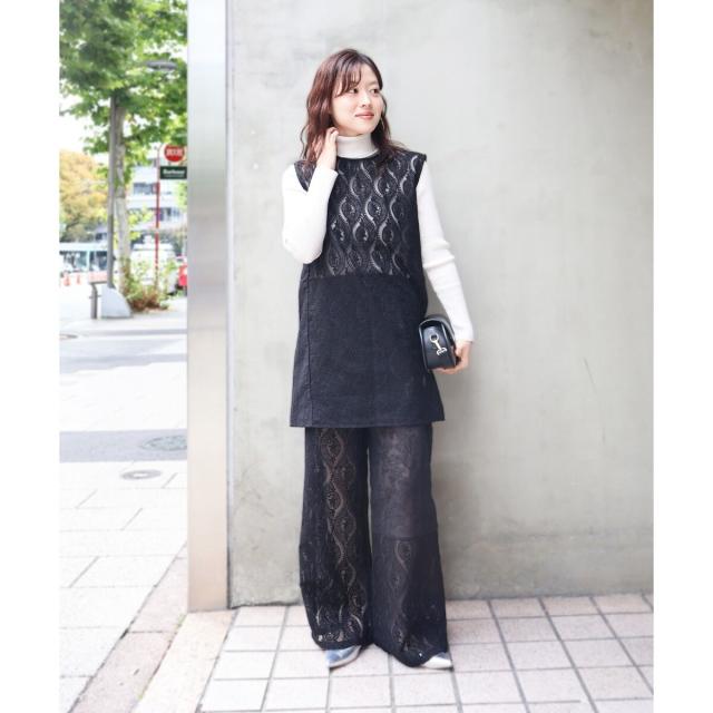 ルクールブラン（le．coeur blanc）/《手洗い可能》vaneumレースドッキングパンツ