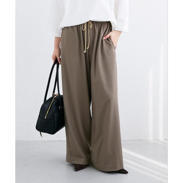 ルクールブラン（le．coeur blanc）/《手洗い可能》ガンクラブチェックドロストパンツ