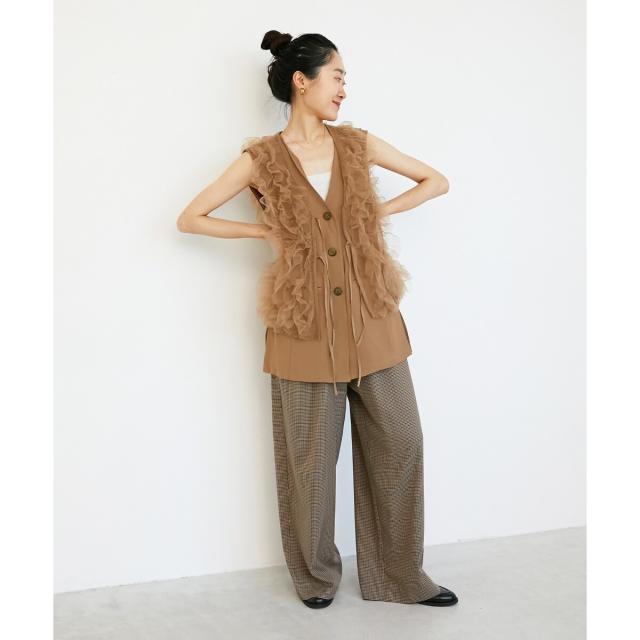 ルクールブラン（le．coeur blanc）/《手洗い可能》ガンクラブチェックドロストパンツ