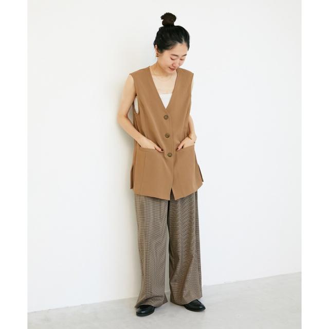 ルクールブラン（le．coeur blanc）/《手洗い可能》ガンクラブチェックドロストパンツ