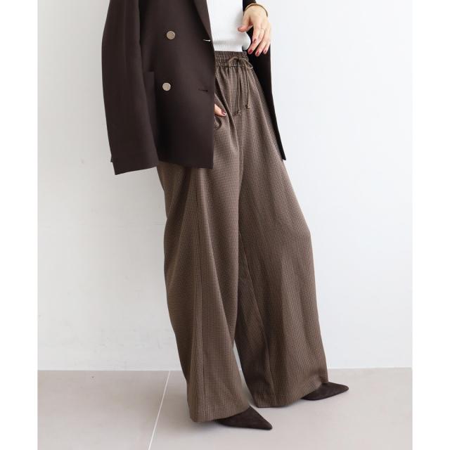 ルクールブラン（le．coeur blanc）/《手洗い可能》ガンクラブチェックドロストパンツ