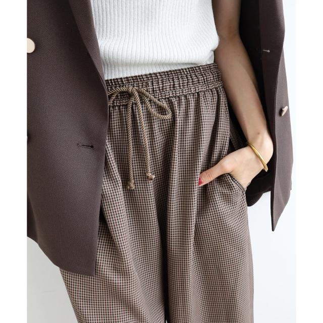 ルクールブラン（le．coeur blanc）/《手洗い可能》ガンクラブチェックドロストパンツ