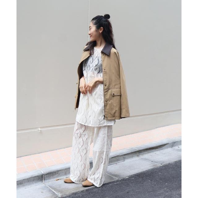 ルクールブラン（le．coeur blanc）/《手洗い可能》vaneumレースドッキングトップス