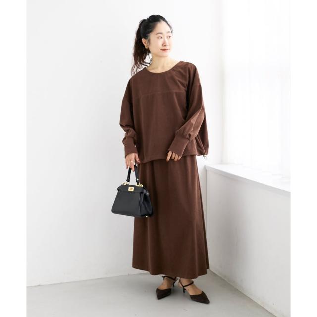 ルクールブラン（le．coeur blanc）/《手洗い可能》カットコーデュロイ2WAYプル×スカートセット