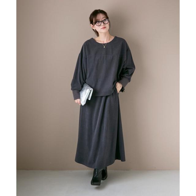 ルクールブラン（le．coeur blanc）/《手洗い可能》カットコーデュロイ2WAYプル×スカートセット