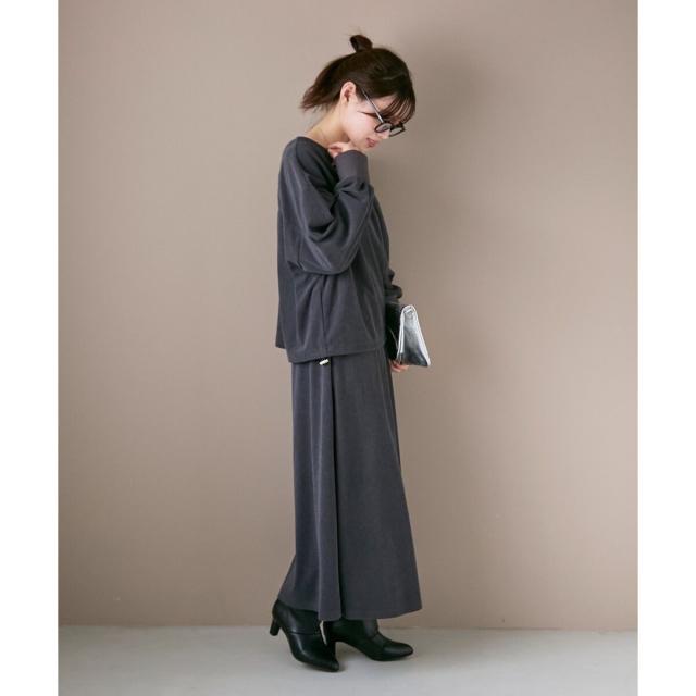 ルクールブラン（le．coeur blanc）/《手洗い可能》カットコーデュロイ2WAYプル×スカートセット