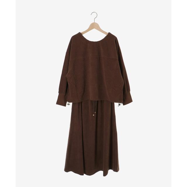 ルクールブラン（le．coeur blanc）/《手洗い可能》カットコーデュロイ2WAYプル×スカートセット