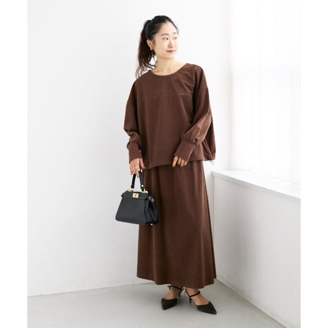 ルクールブラン（le．coeur blanc）/《手洗い可能》カットコーデュロイ2WAYプル×スカートセット