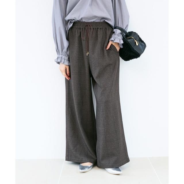 ルクールブラン（le．coeur blanc）/グレンチェックイージーワイドパンツ