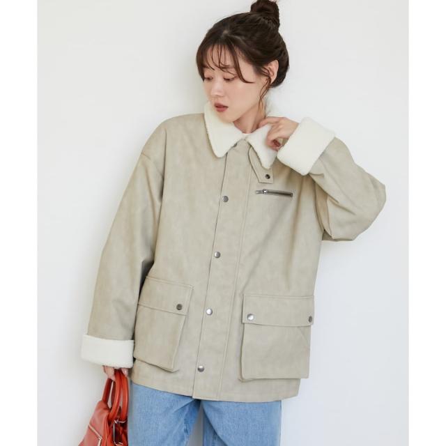 ルクールブラン（le．coeur blanc）/《WEB限定アイテム》ヴィンテージライクボアカラーブルゾン