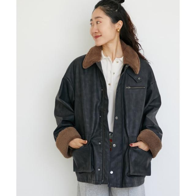 ルクールブラン（le．coeur blanc）/《WEB限定アイテム》ヴィンテージライクボアカラーブルゾン