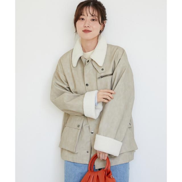 ルクールブラン（le．coeur blanc）/《WEB限定アイテム》ヴィンテージライクボアカラーブルゾン