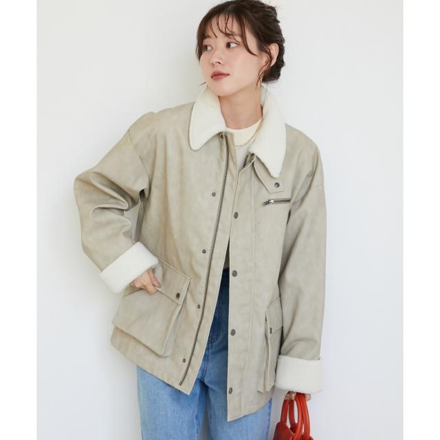 ルクールブラン（le．coeur blanc）/《WEB限定アイテム》ヴィンテージライクボアカラーブルゾン