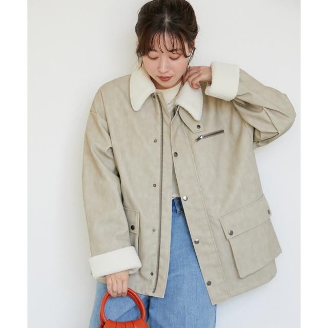 ルクールブラン（le．coeur blanc）/《WEB限定アイテム》ヴィンテージライクボアカラーブルゾン