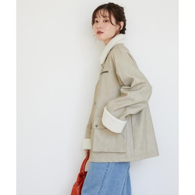 ルクールブラン（le．coeur blanc）/《WEB限定アイテム》ヴィンテージライクボアカラーブルゾン