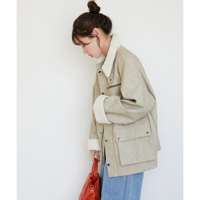 ルクールブラン（le．coeur blanc）/《WEB限定アイテム》ヴィンテージライクボアカラーブルゾン