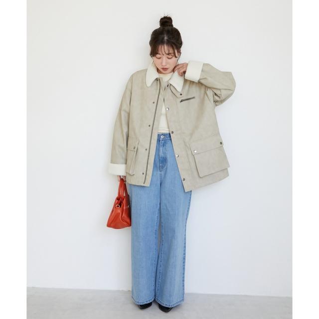 ルクールブラン（le．coeur blanc）/《WEB限定アイテム》ヴィンテージライクボアカラーブルゾン