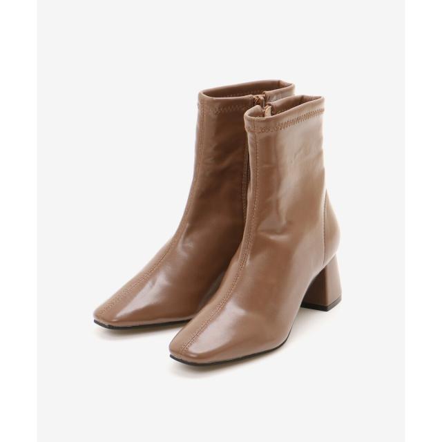 ルクールブラン（le．coeur blanc）/《WEB限定アイテム》スクエアトゥ裏起毛ストレッチブーツ