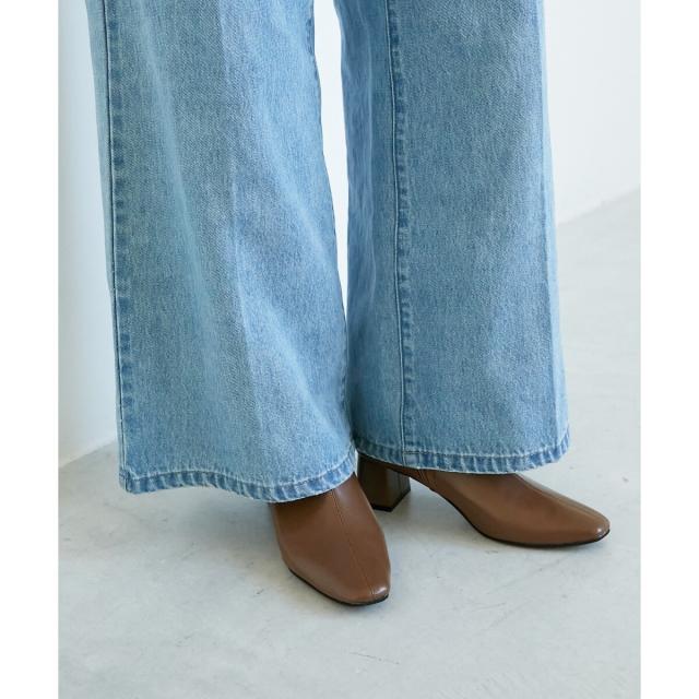 ルクールブラン（le．coeur blanc）/《WEB限定アイテム》スクエアトゥ裏起毛ストレッチブーツ