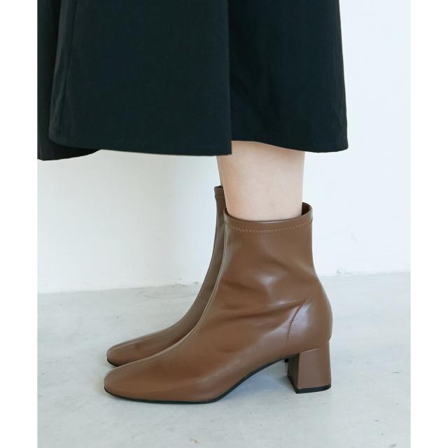 ルクールブラン（le．coeur blanc）/《WEB限定アイテム》スクエアトゥ裏起毛ストレッチブーツ