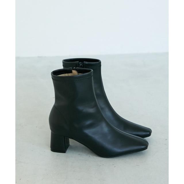 ルクールブラン（le．coeur blanc）/《WEB限定アイテム》スクエアトゥ裏起毛ストレッチブーツ