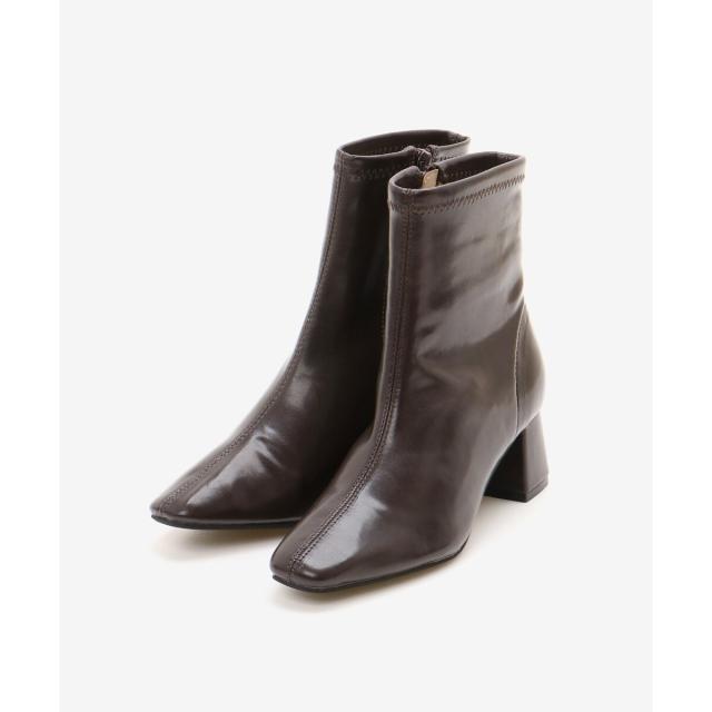 ルクールブラン（le．coeur blanc）/《WEB限定アイテム》スクエアトゥ裏起毛ストレッチブーツ