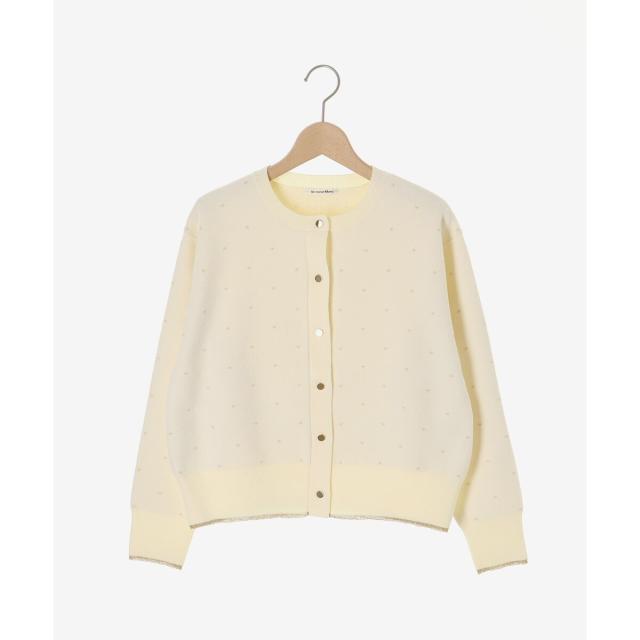 ルクールブラン（le．coeur blanc）/《手洗い可能》ラメドットジャガードカーディガン