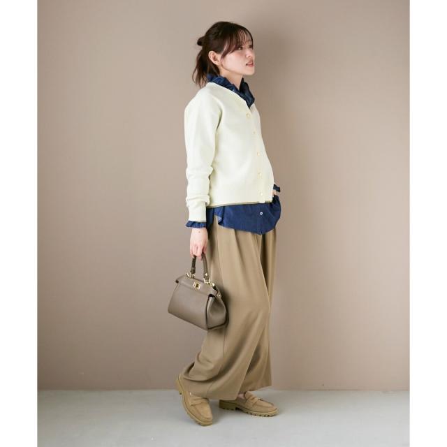 ルクールブラン（le．coeur blanc）/《手洗い可能》ラメドットジャガードカーディガン