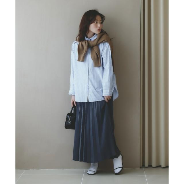 ルクールブラン（le．coeur blanc）/《手洗い可能》マロンサテン変形プリーツスカート