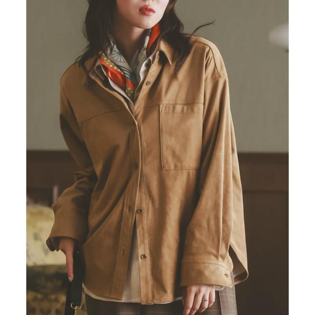 ルクールブラン（le．coeur blanc）/リバーフェイクスエードオーバーシャツ