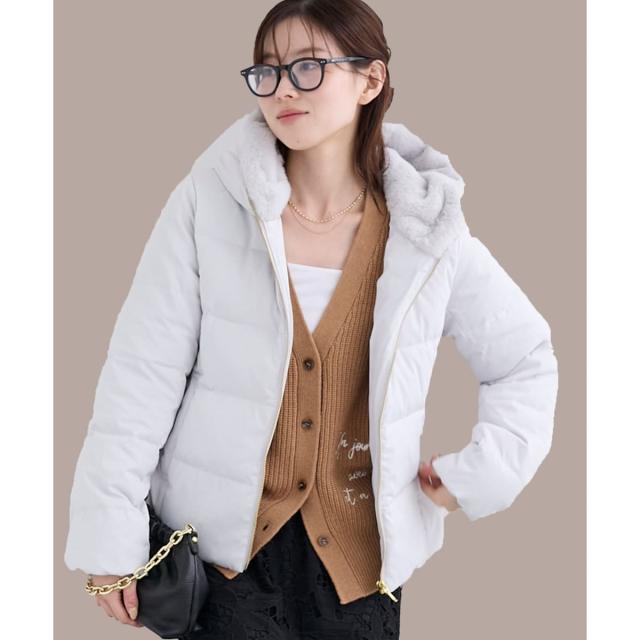 ルクールブラン（le．coeur blanc）/ファーフードショートダウンの通販