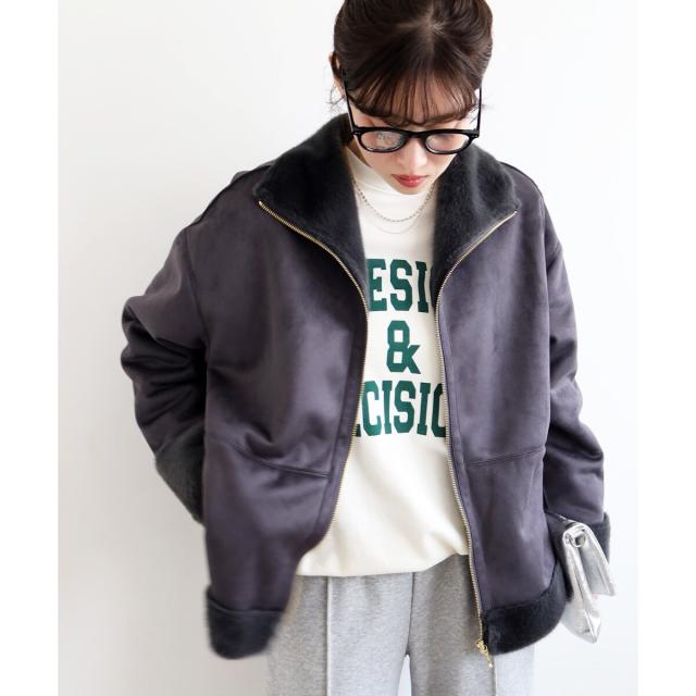 ルクールブラン（le．coeur blanc）/フェイクムートンファーコート