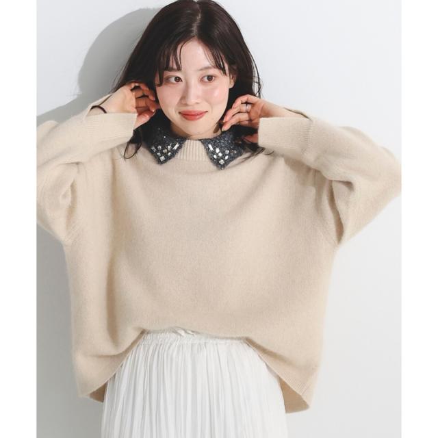 ルクールブラン（le．coeur blanc）/モックネックチャイニーズラクーンプルオーバー