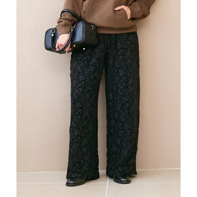 ルクールブラン（le．coeur blanc）/《WEB限定アイテム》起毛レースイージーパンツ