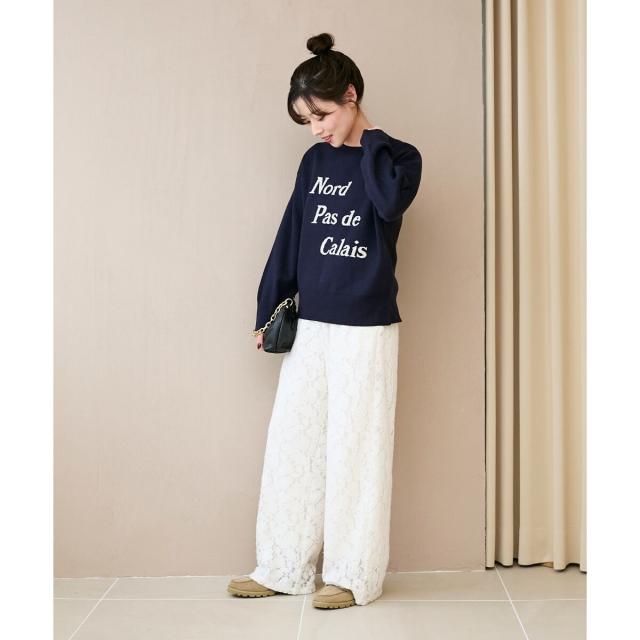 ルクールブラン（le．coeur blanc）/《WEB限定アイテム》起毛レースイージーパンツ