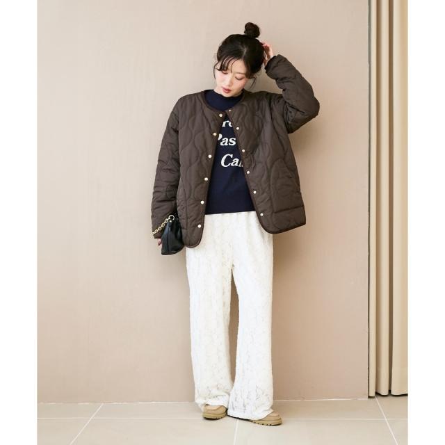 ルクールブラン（le．coeur blanc）/《WEB限定アイテム》起毛レースイージーパンツ