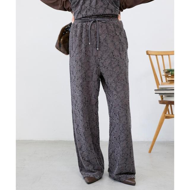 ルクールブラン（le．coeur blanc）/《WEB限定アイテム》起毛レースイージーパンツ