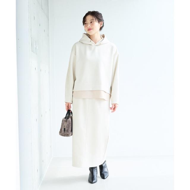 ルクールブラン（le．coeur blanc）/レイヤードライクパーカー×スカートセット