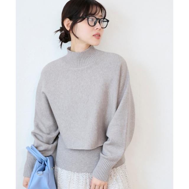 ルクールブラン（le．coeur blanc）/《手洗い可能》3WAYハイネックレイヤードニット