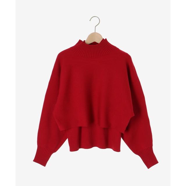 ルクールブラン（le．coeur blanc）/《手洗い可能》3WAYハイネックレイヤードニット