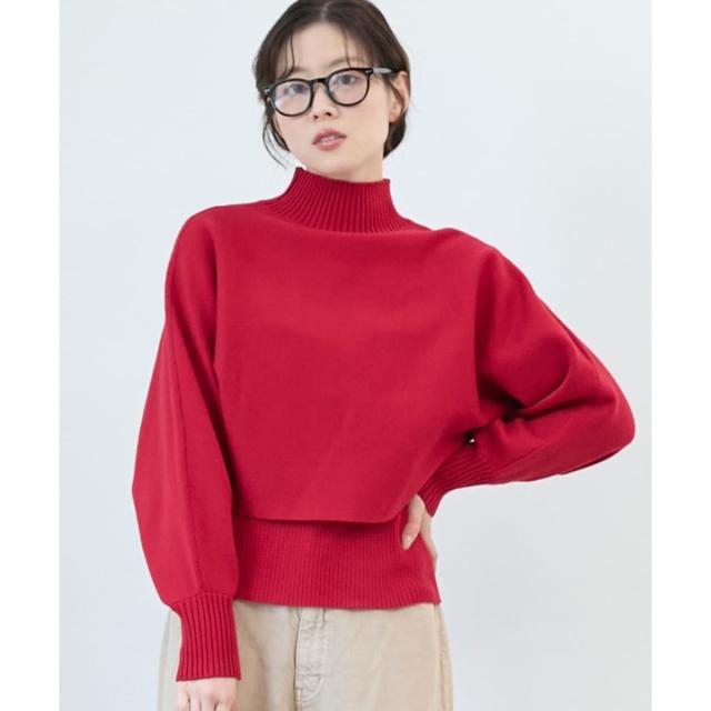 ルクールブラン（le．coeur blanc）/《手洗い可能》3WAYハイネックレイヤードニット