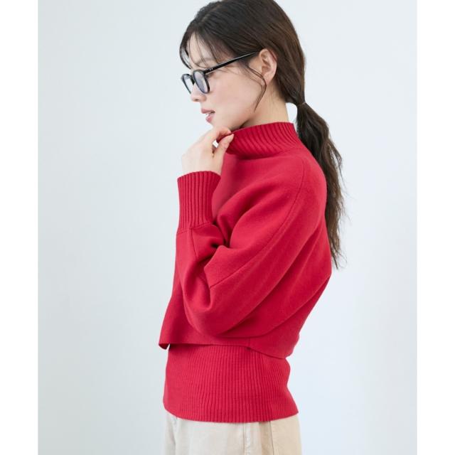 ルクールブラン（le．coeur blanc）/《手洗い可能》3WAYハイネックレイヤードニット