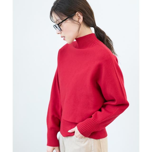 ルクールブラン（le．coeur blanc）/《手洗い可能》3WAYハイネックレイヤードニット