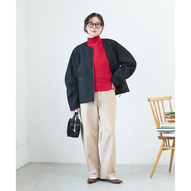 ルクールブラン（le．coeur blanc）/《手洗い可能》3WAYハイネックレイヤードニット