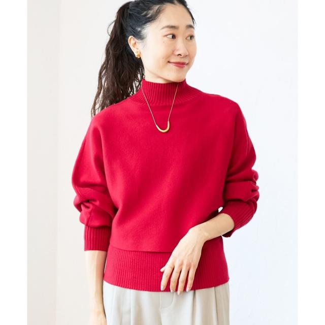 ルクールブラン（le．coeur blanc）/《手洗い可能》3WAYハイネックレイヤードニット