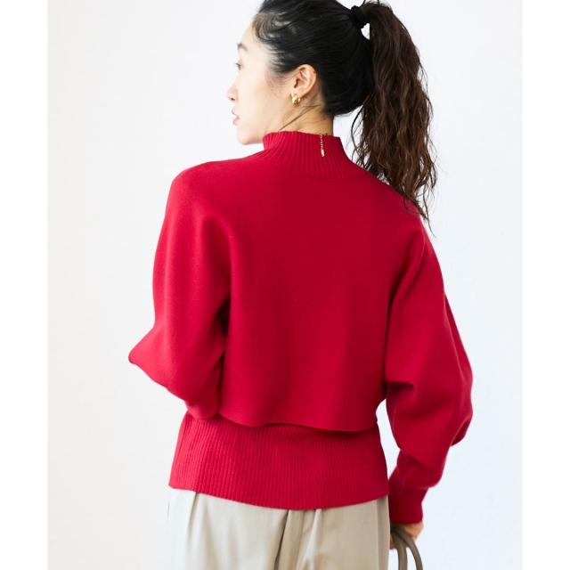 ルクールブラン（le．coeur blanc）/《手洗い可能》3WAYハイネックレイヤードニット